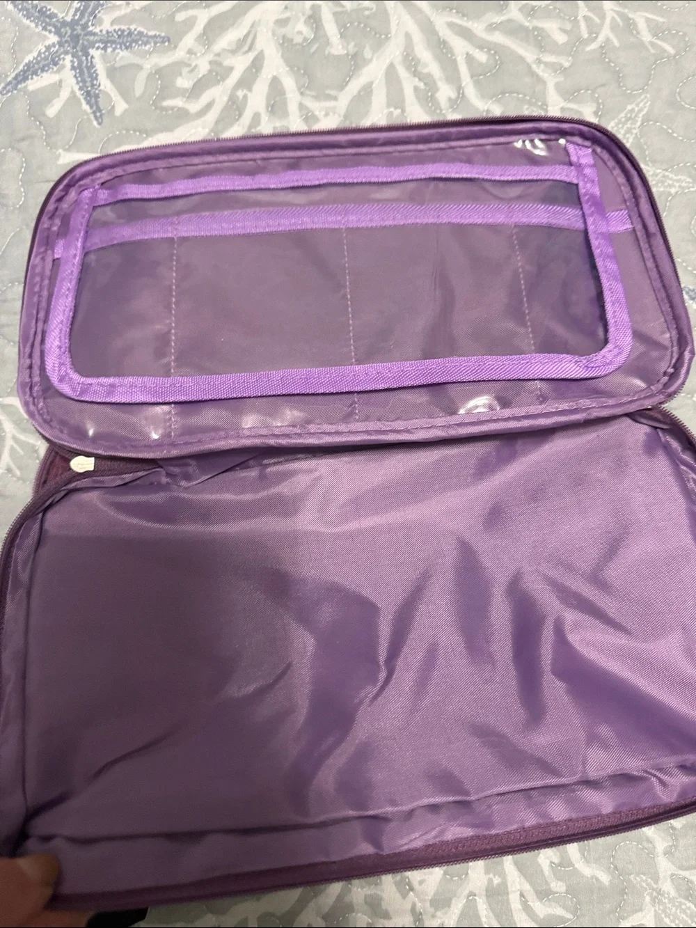 Hanging Black Travel and Toiletry Bag Organizer - Purple
